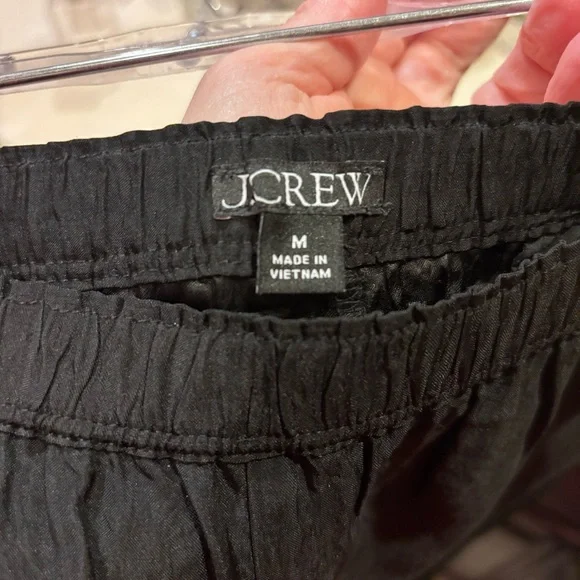 J. Crew Women's Wide Leg Stratus Pant in Textured Black Satin Size M NWOT - Picture 9 of 9